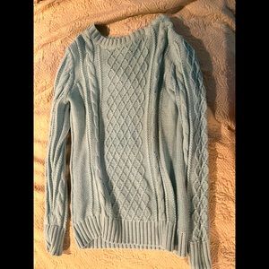 Blue cableknit sweater